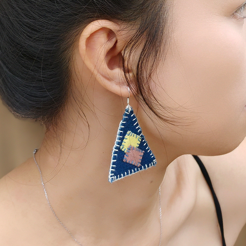 Triangles Patch Indigo